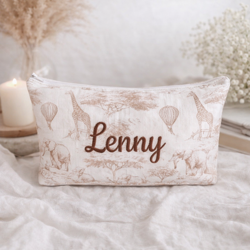 Pochette motif toile de Jouy