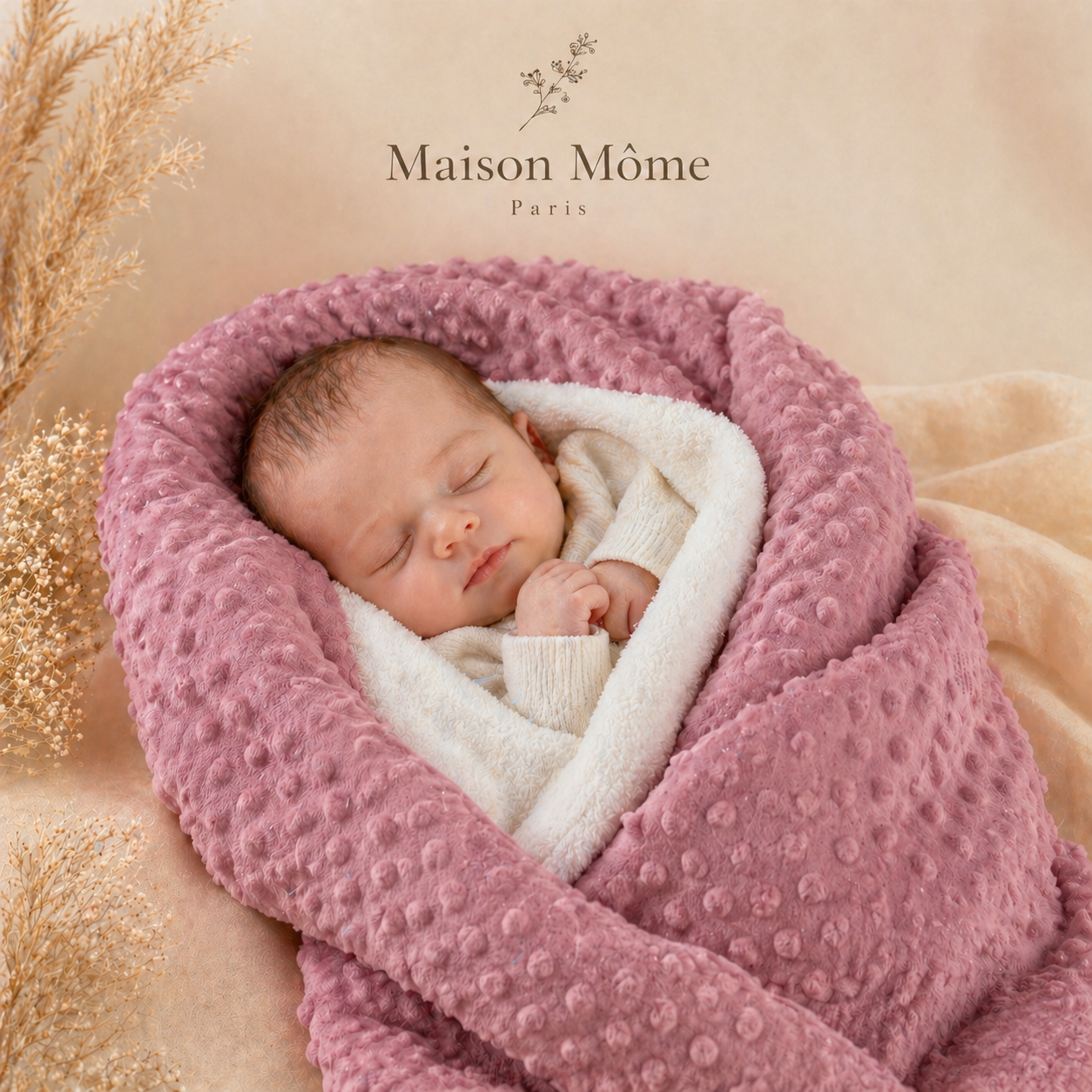 Plaid Minky Rose