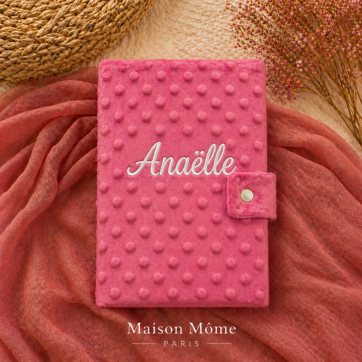 Protège carnet de santé Minky Rose