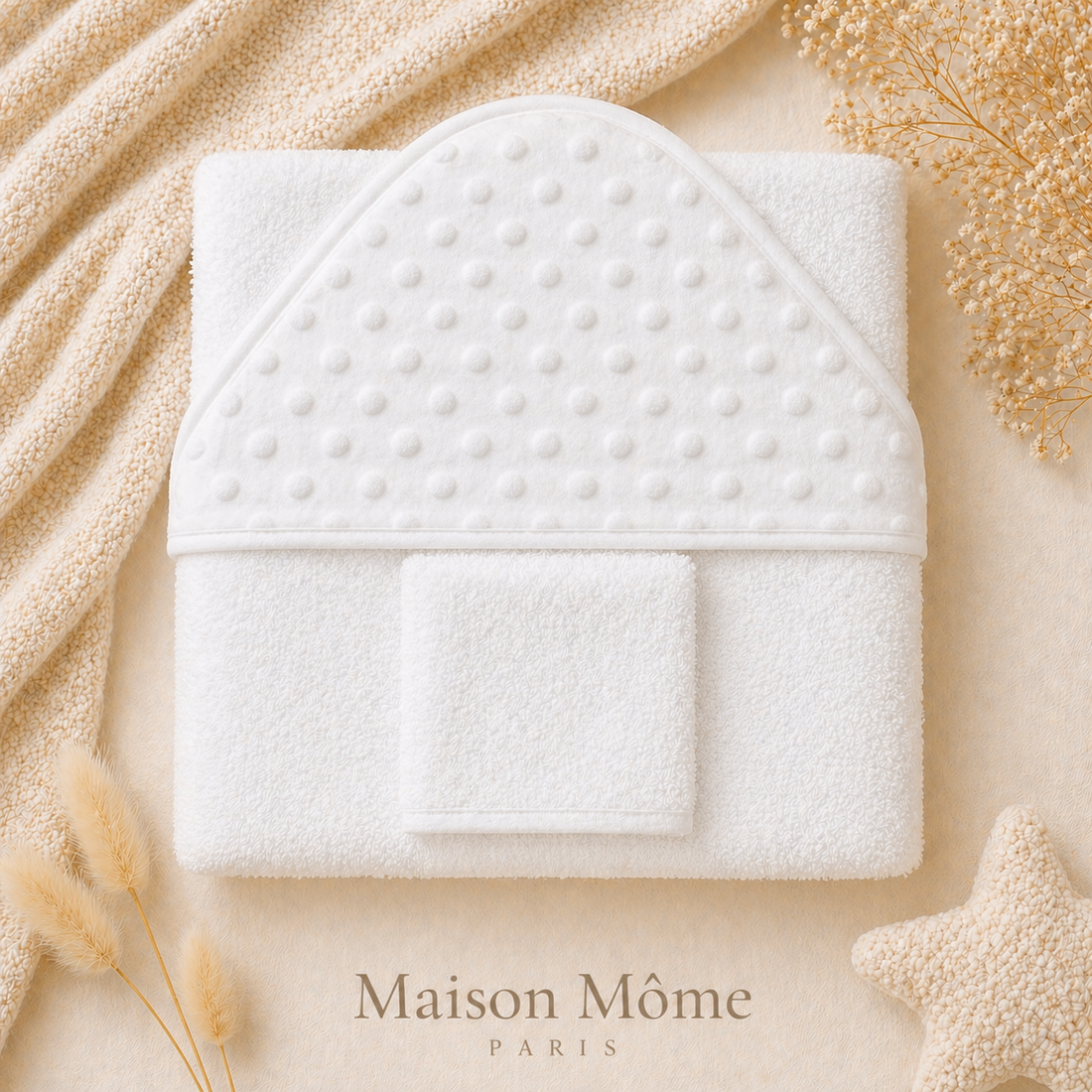 Parure de bain Minky Blanc