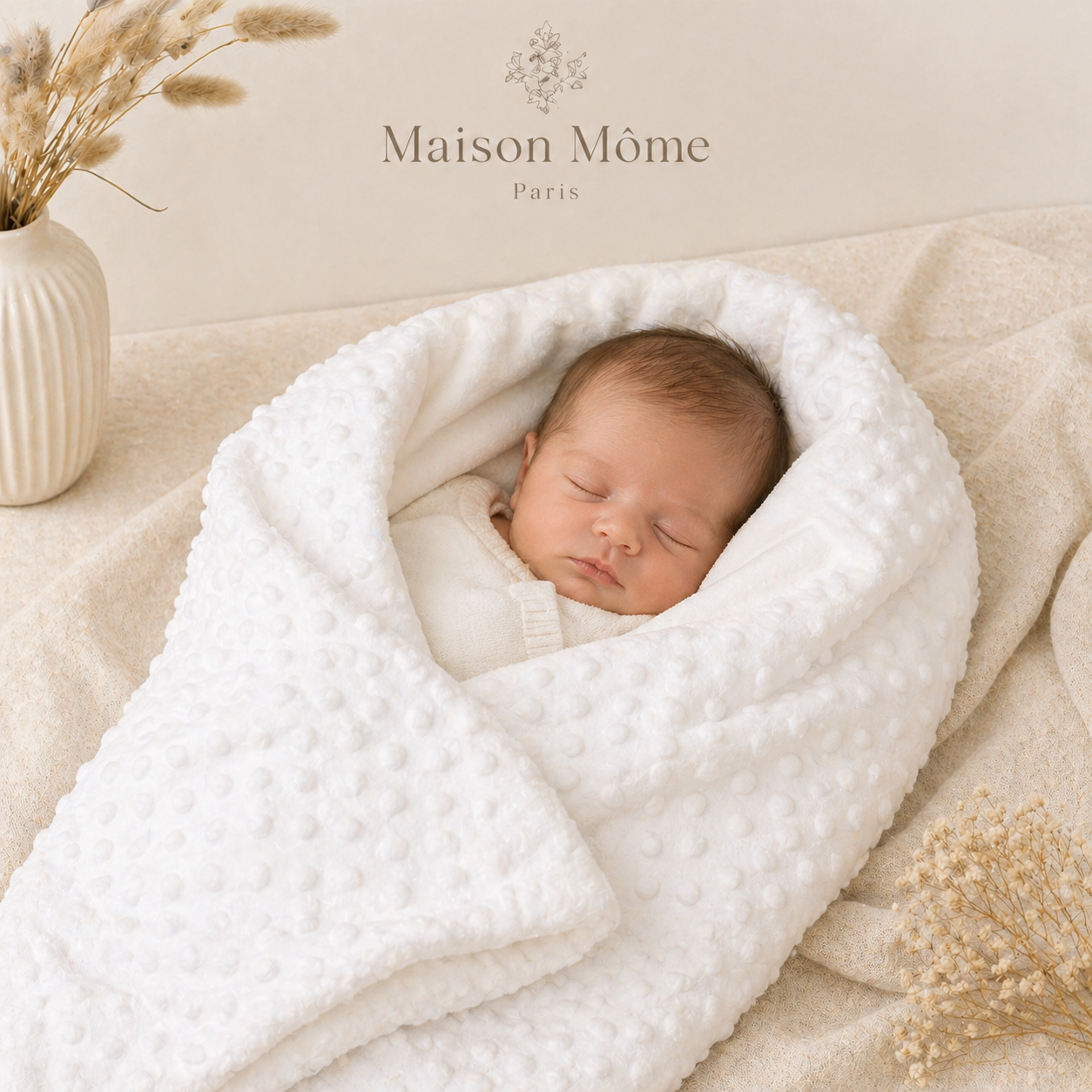 Plaid Minky Blanc