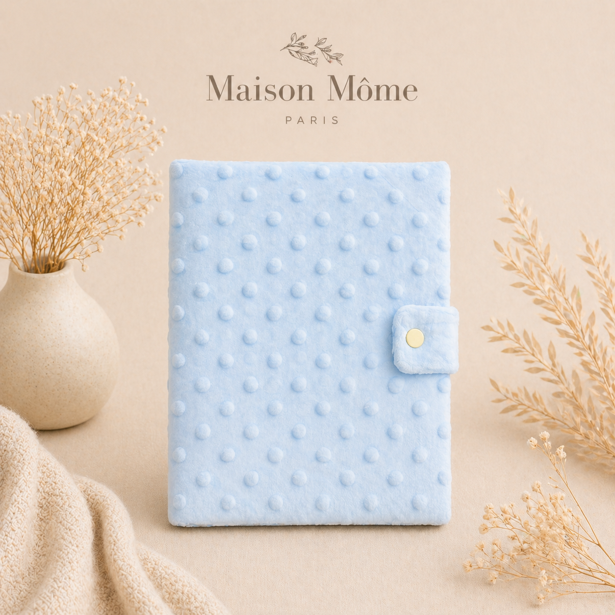 Protège carnet de santé Minky Bleu
