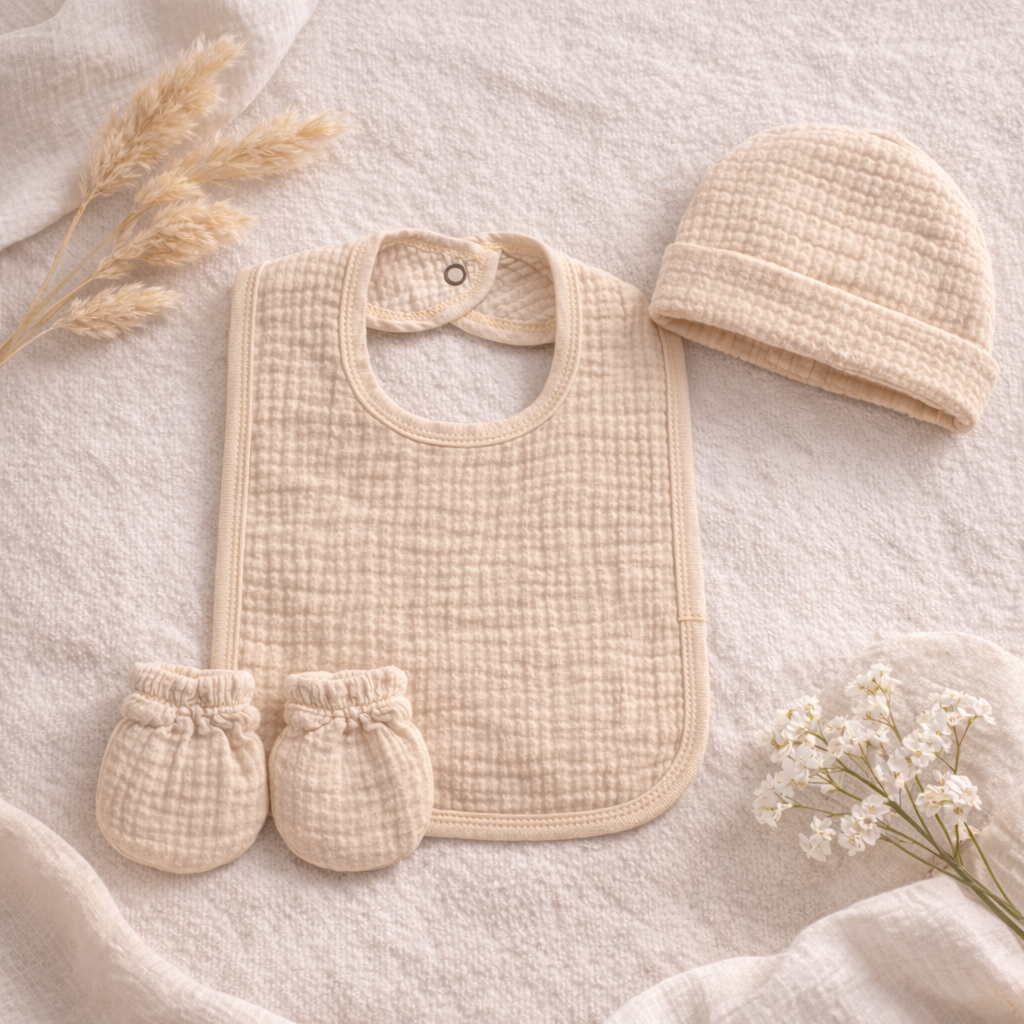 Coffret naissance gaze de coton - doudou offert !