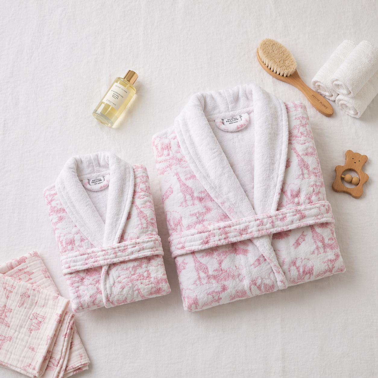 Pack Peignoir Maman et bébé rose