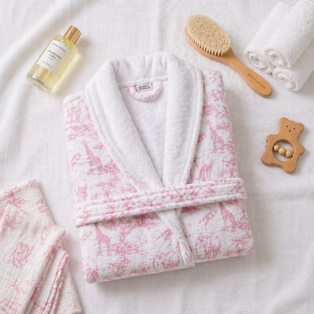 Pack Peignoir Maman et bébé rose