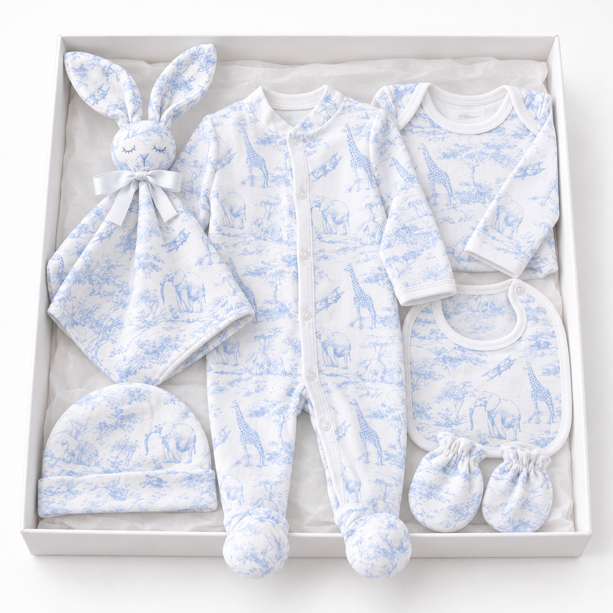 Coffret naissance toile de jouy doudou offert !