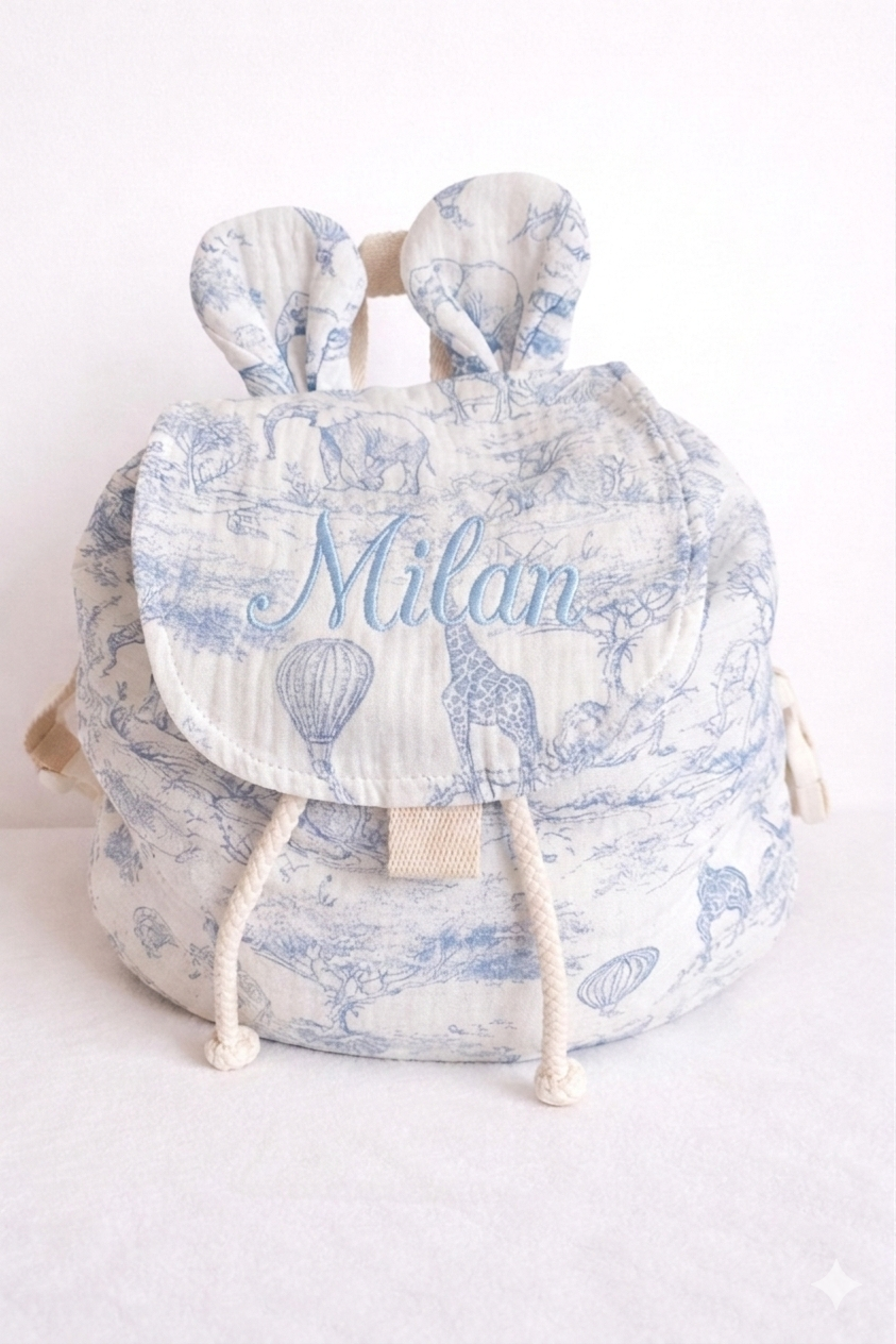 Sac à dos toile de Jouy
