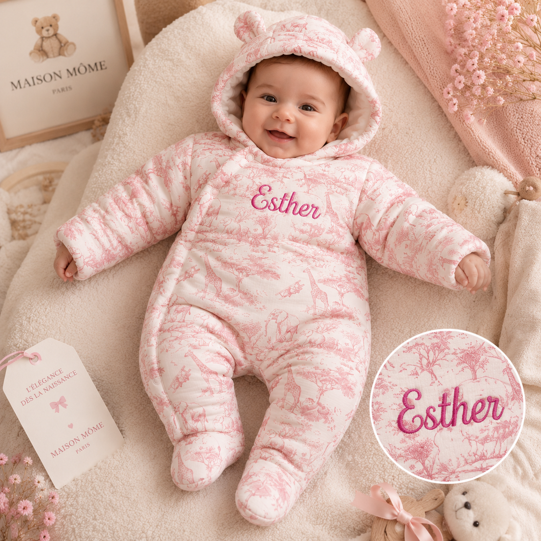 ￼Combinaison pilote toile de Jouy 100% coton