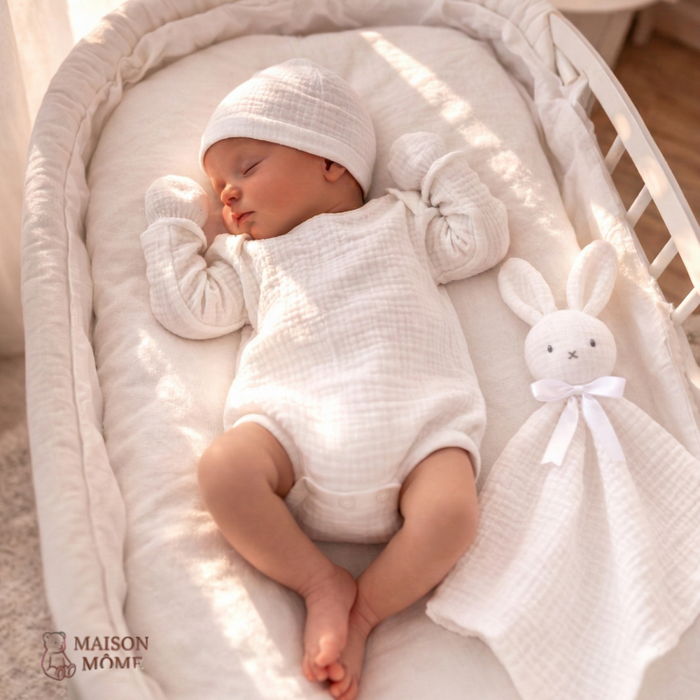 Coffret naissance gaze de coton - doudou offert !