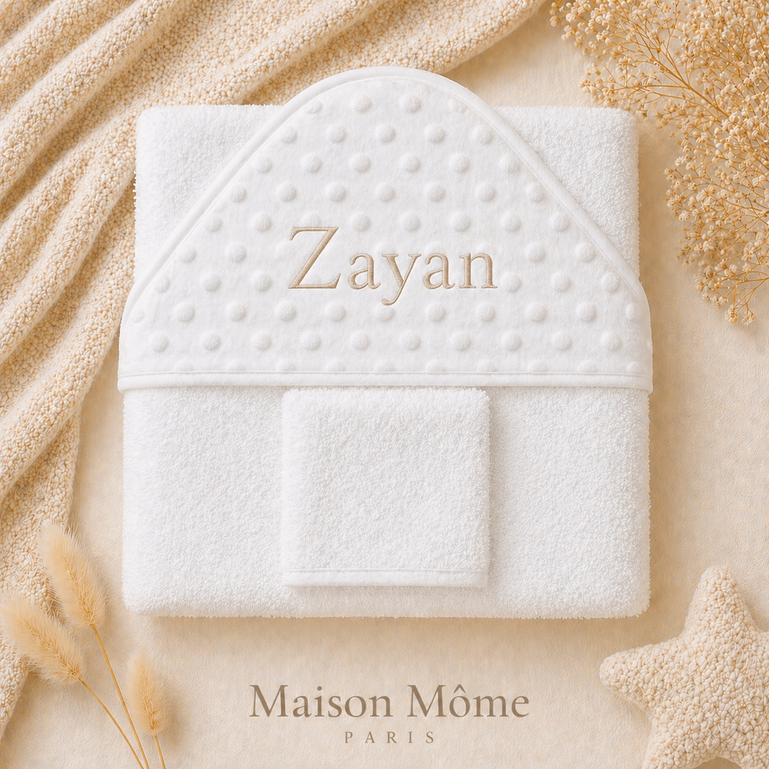 Parure de bain Minky Blanc