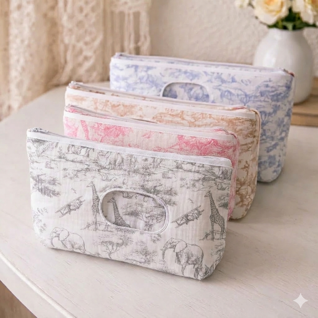 Pochette avec compartiment lingette