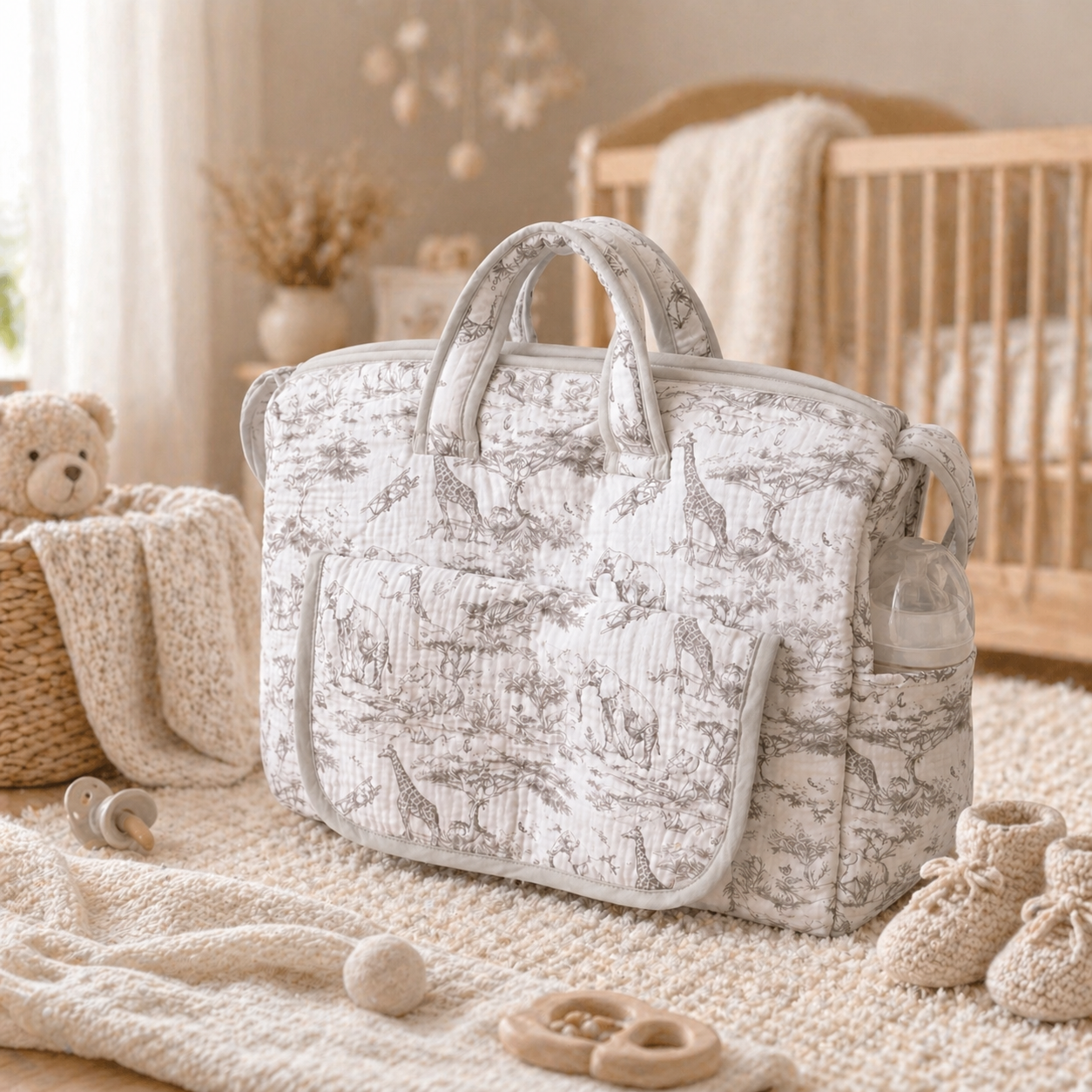 Sac à langer gris pré-commande
