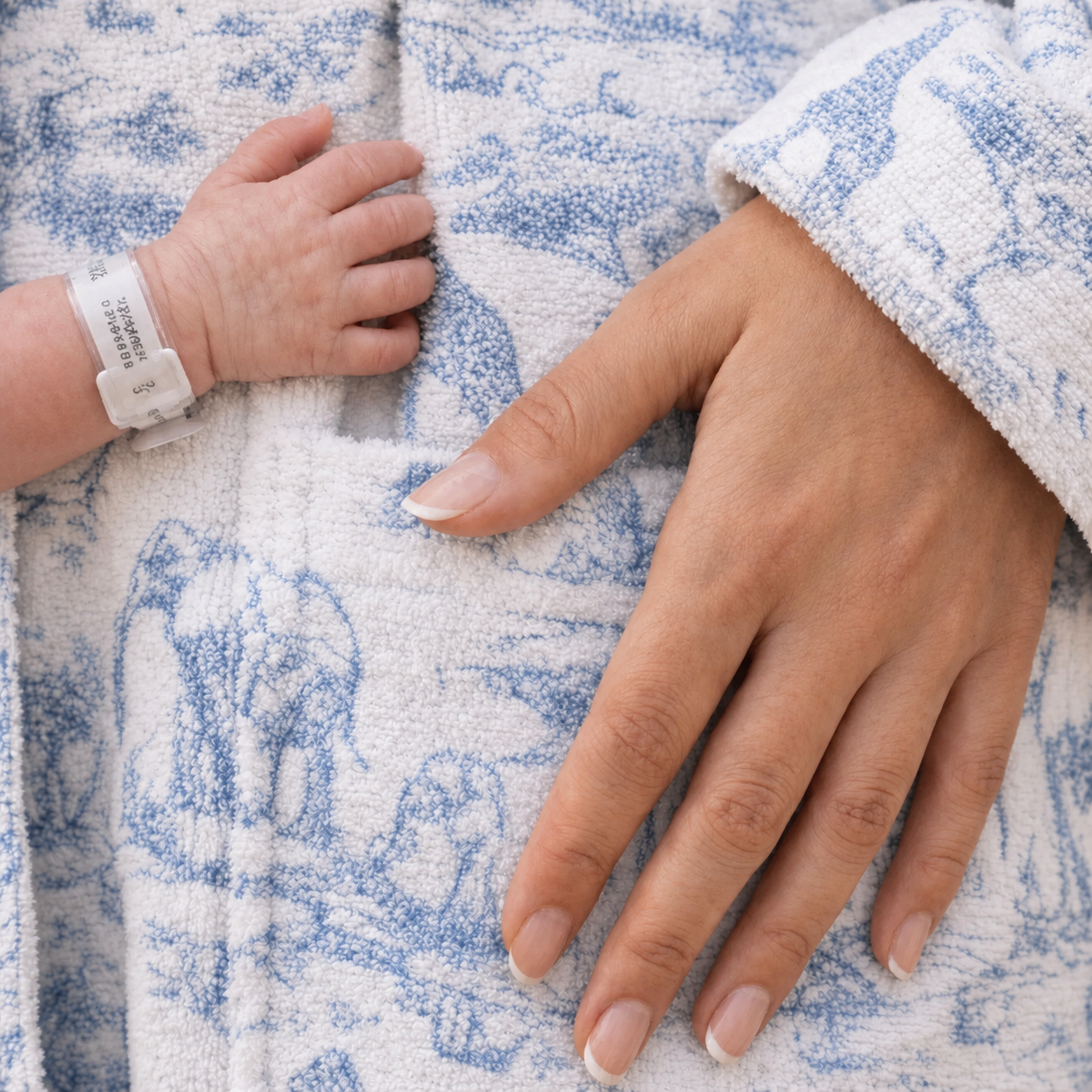 Pack Peignoir Maman et bébé Bleu