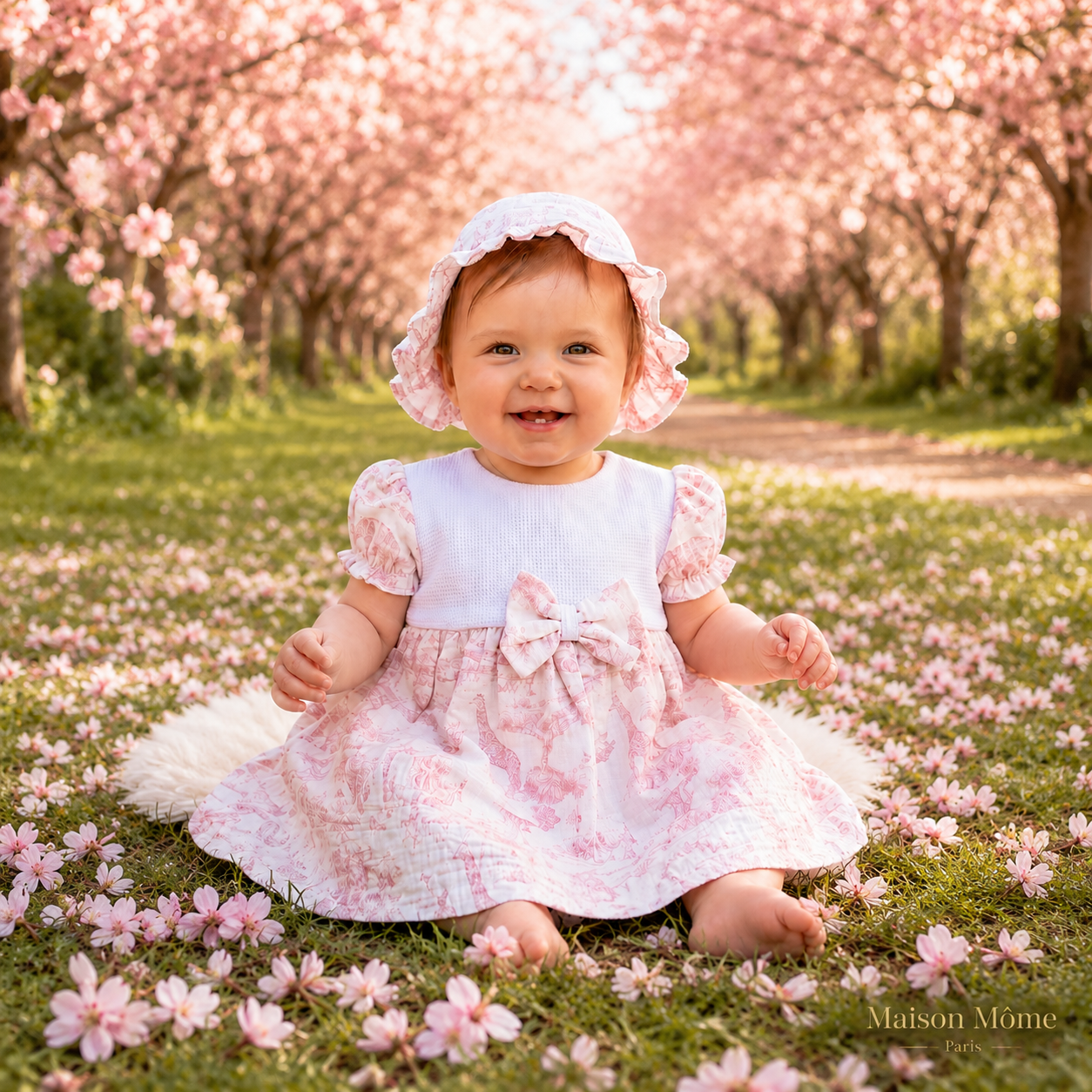 Robe petite fille avec Béguin