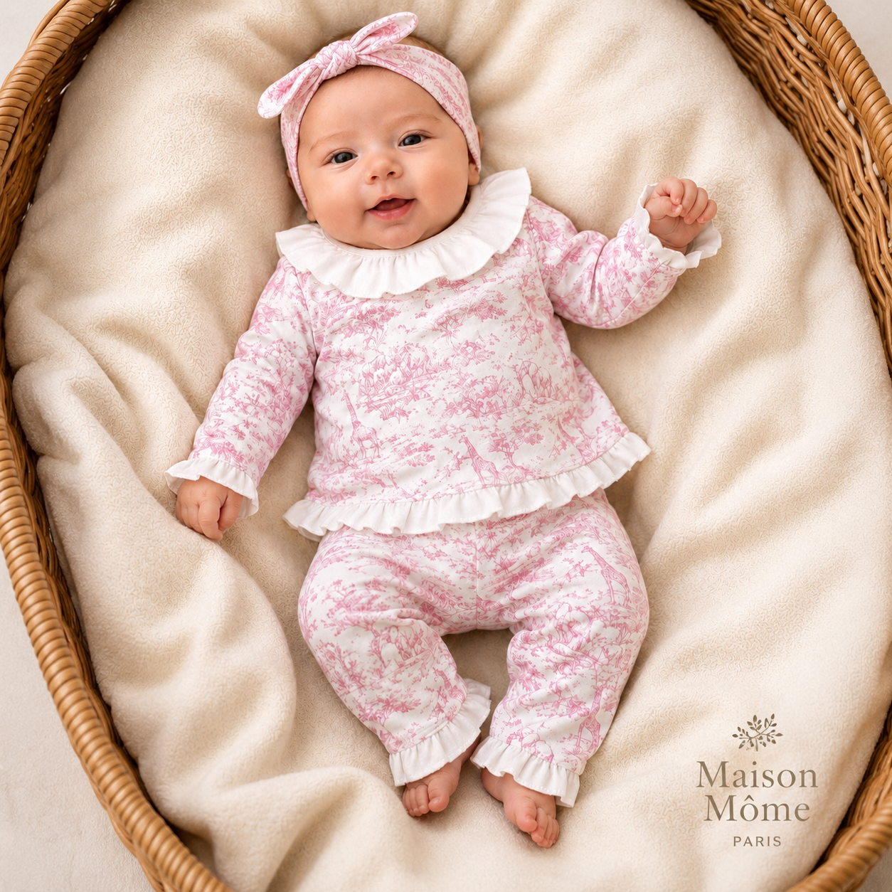 Ensemble Pyjama Toile de Jouy rose