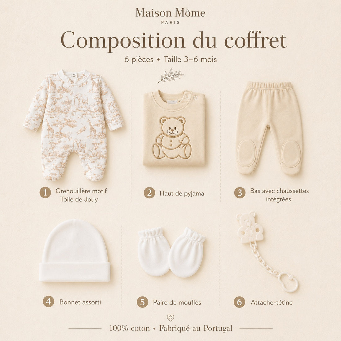 Coffret naissance Noa - 6 pièces Prêt à offrir