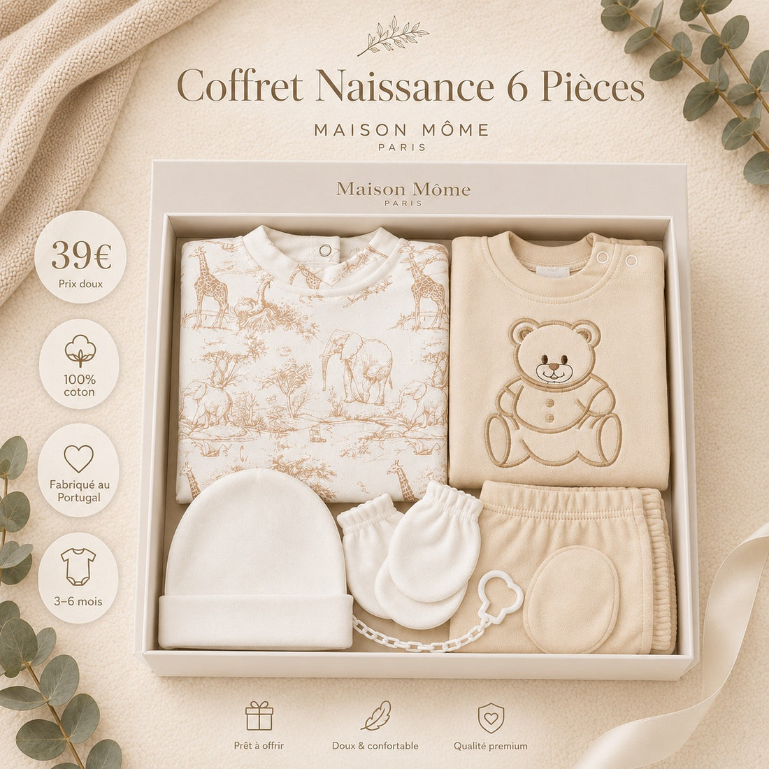 Coffret naissance Noa - 6 pièces Prêt à offrir