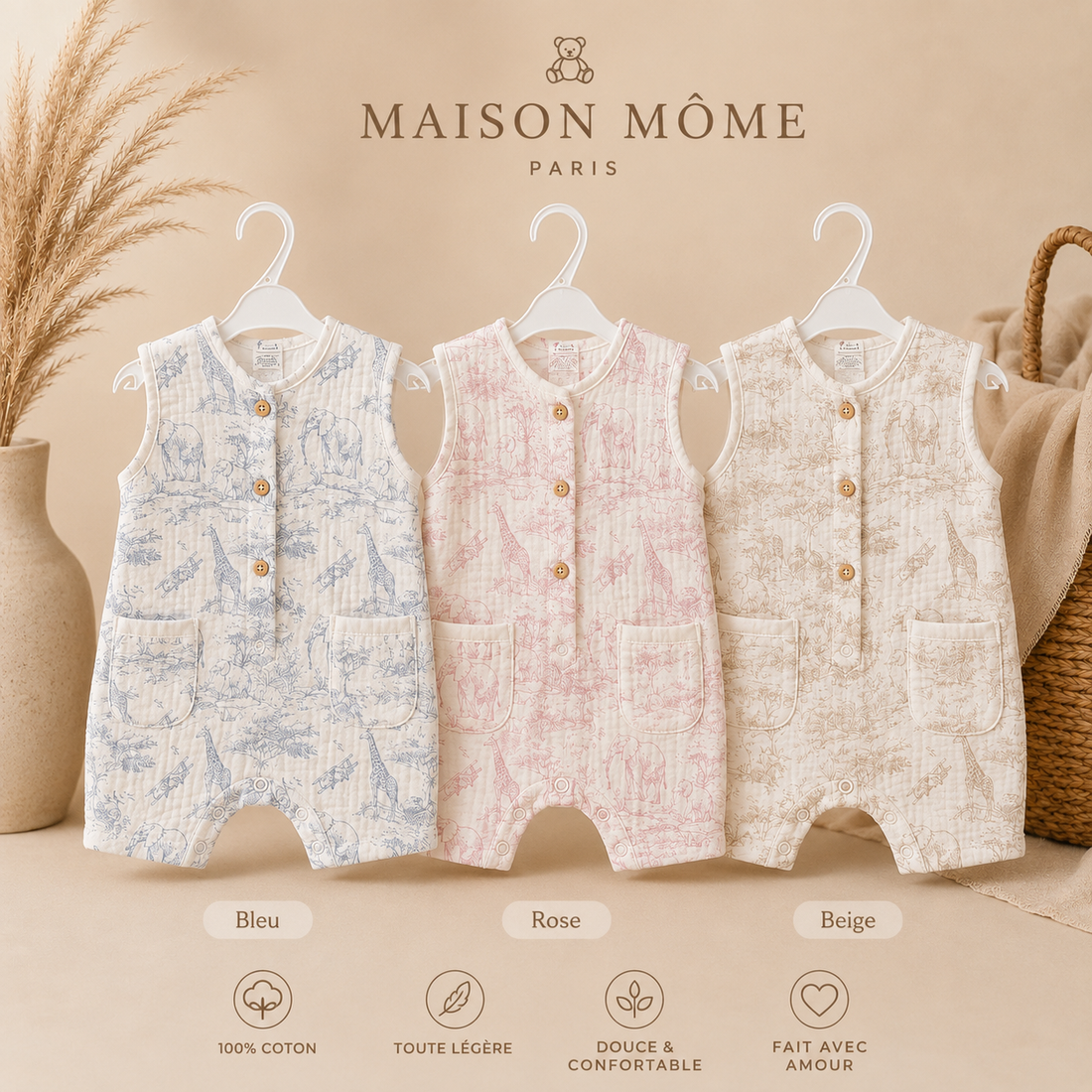 Combinaison toile de Jouy été