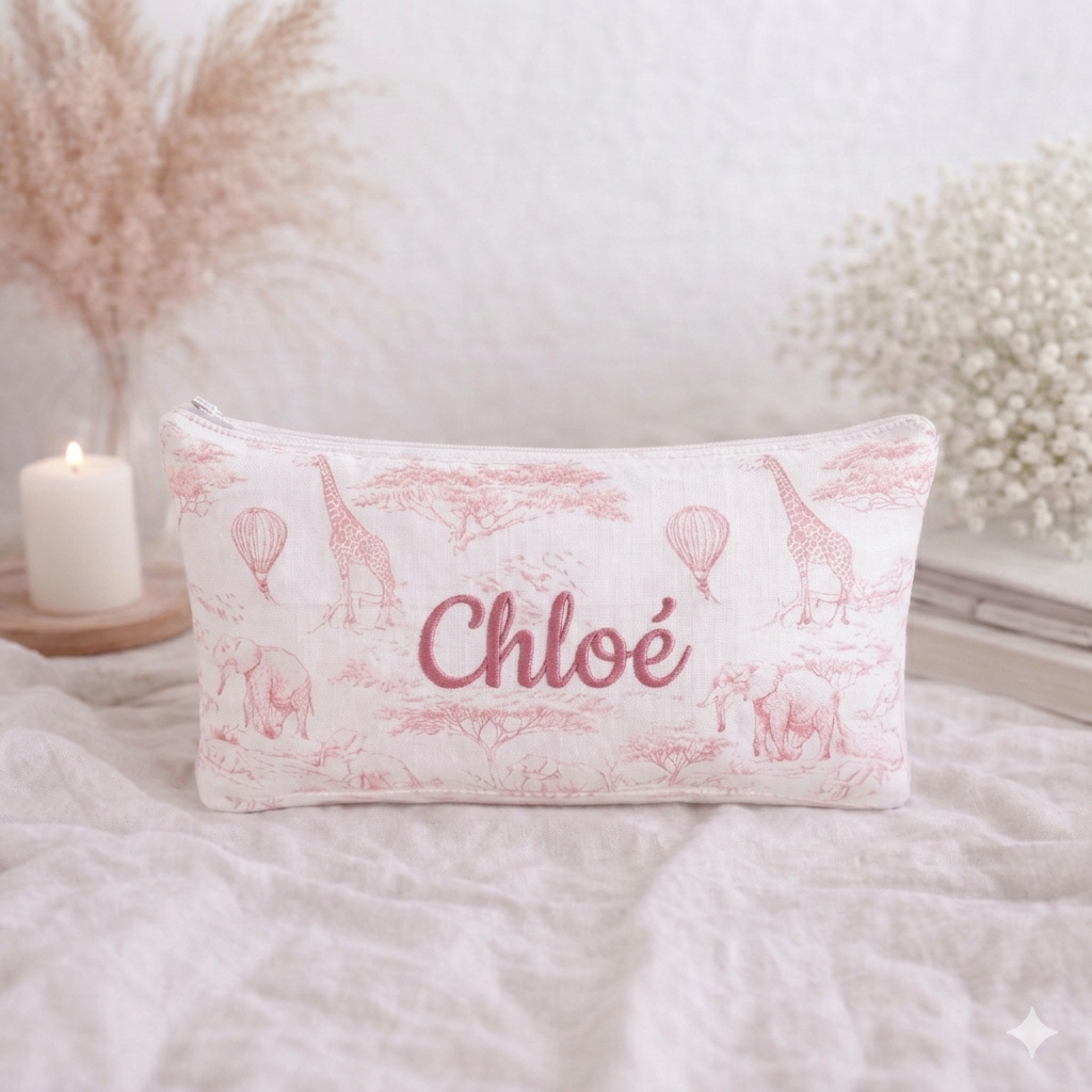 Pochette motif toile de Jouy