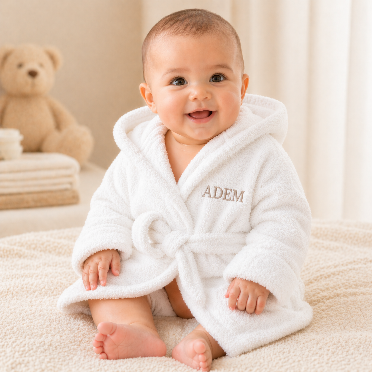 Peignoir bébé blanc