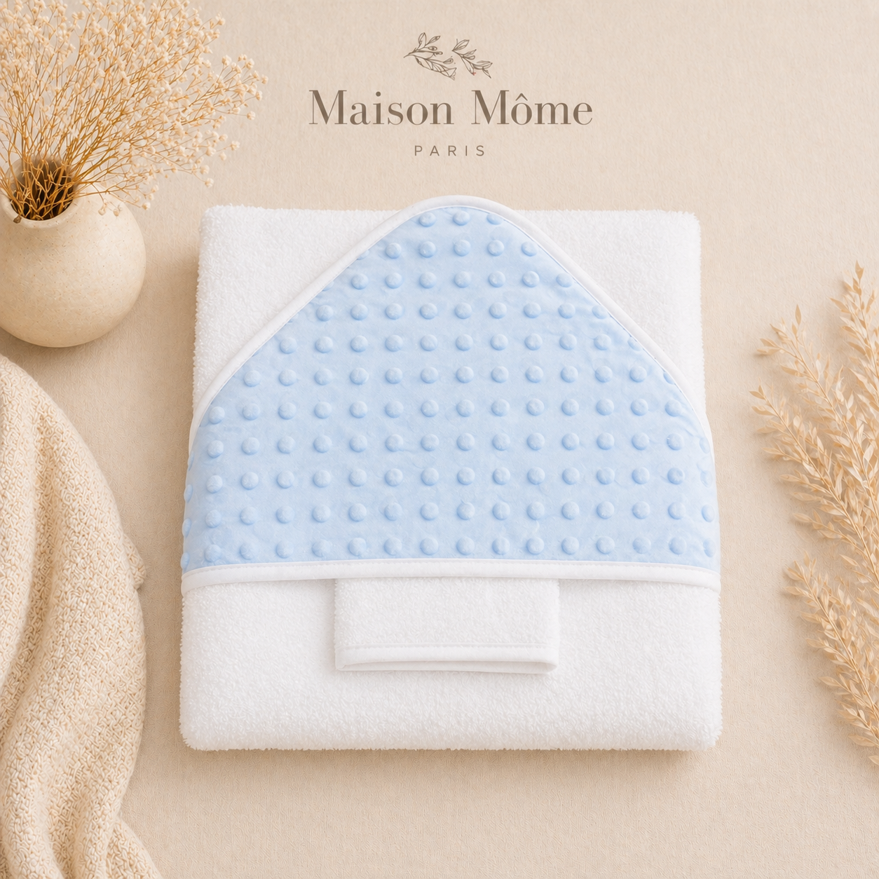 Parure de bain Minky bleu