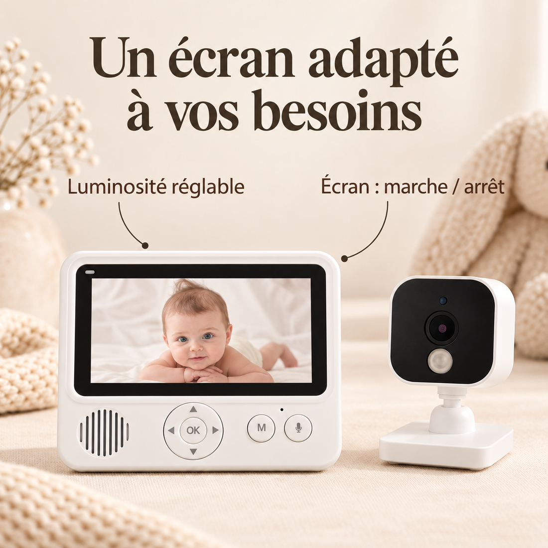 Luminosité réglable et écran marche arrêt