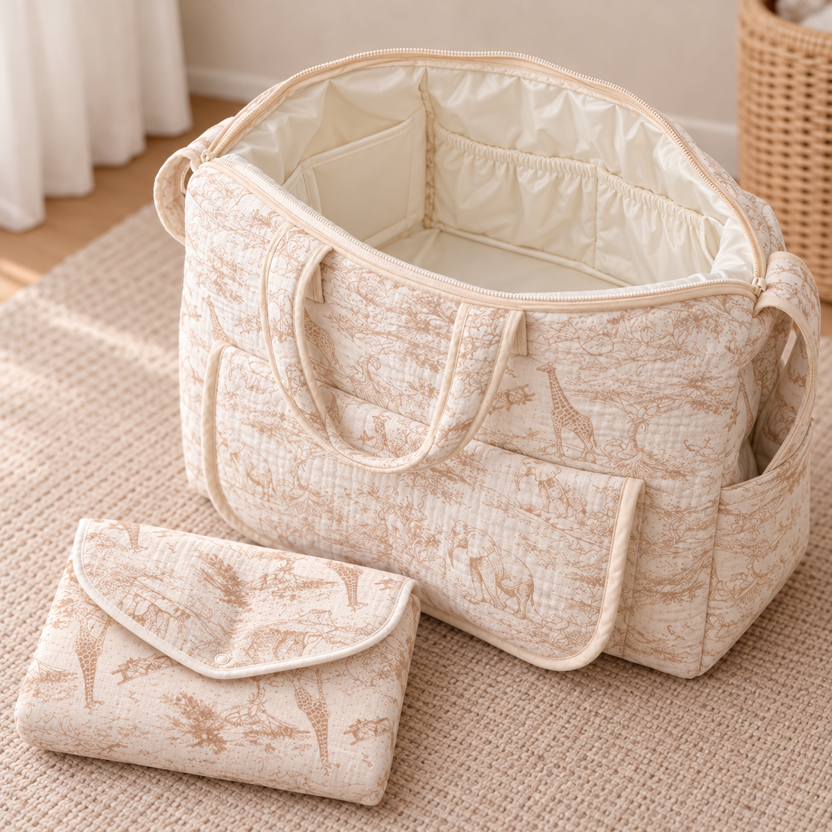 Intérieur imperméable du sac et tapis nomade plié