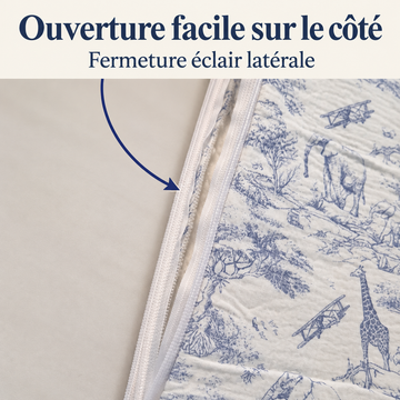 Nid d’ange : ouverture facile sur le côté avec fermeture éclair latérale