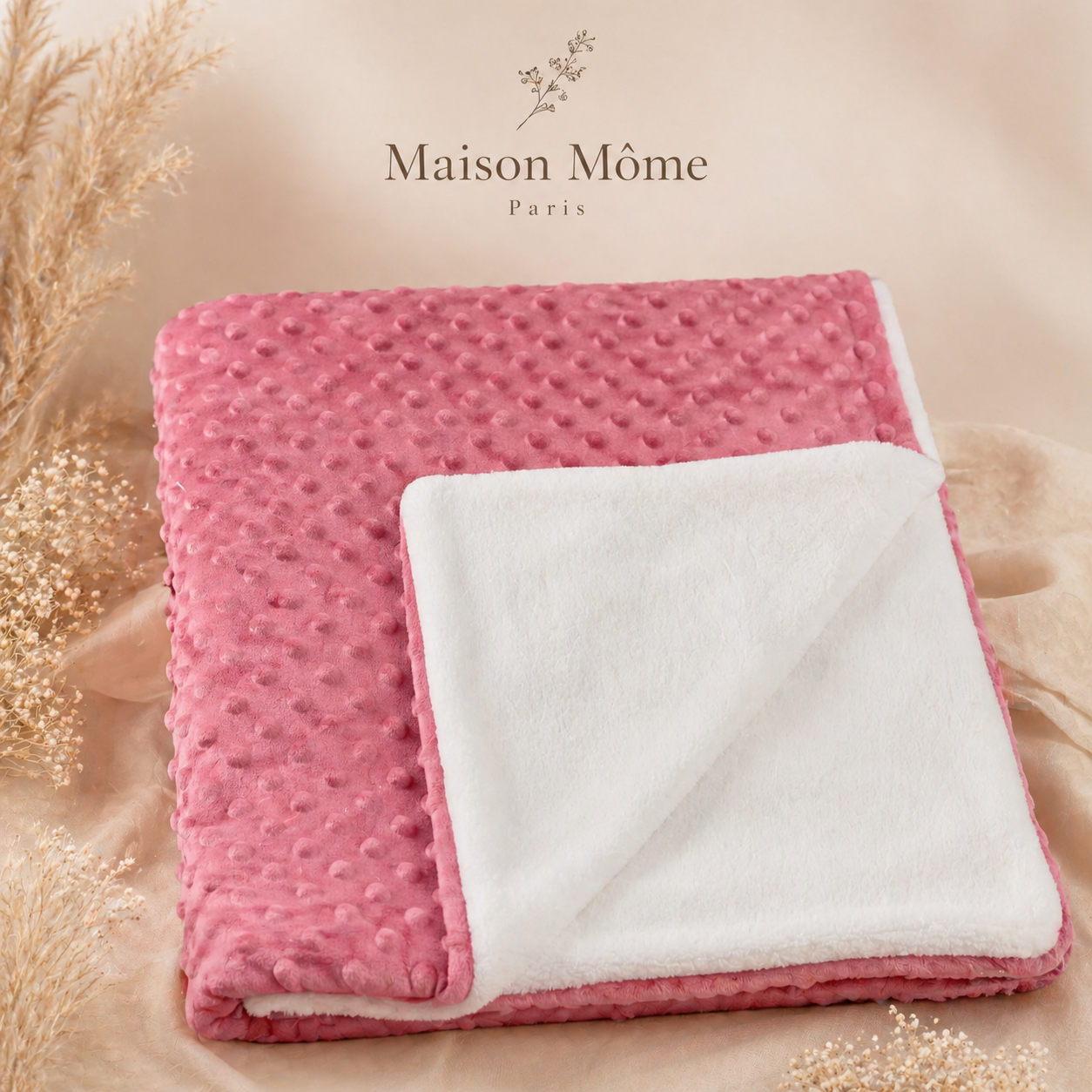 Plaid Minky Rose