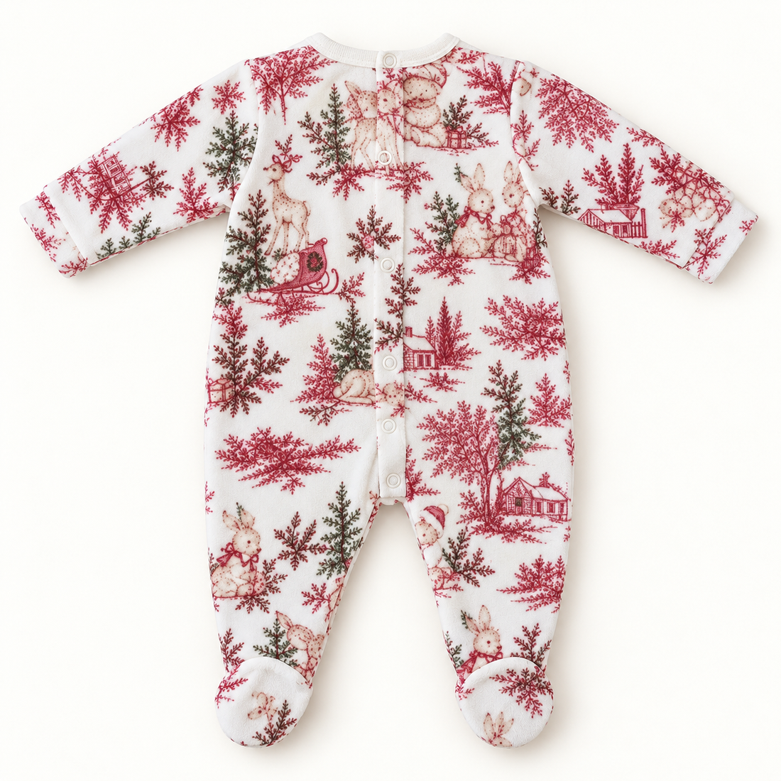 Pyjama bébé Noël, vue de dos avec boutons-pression