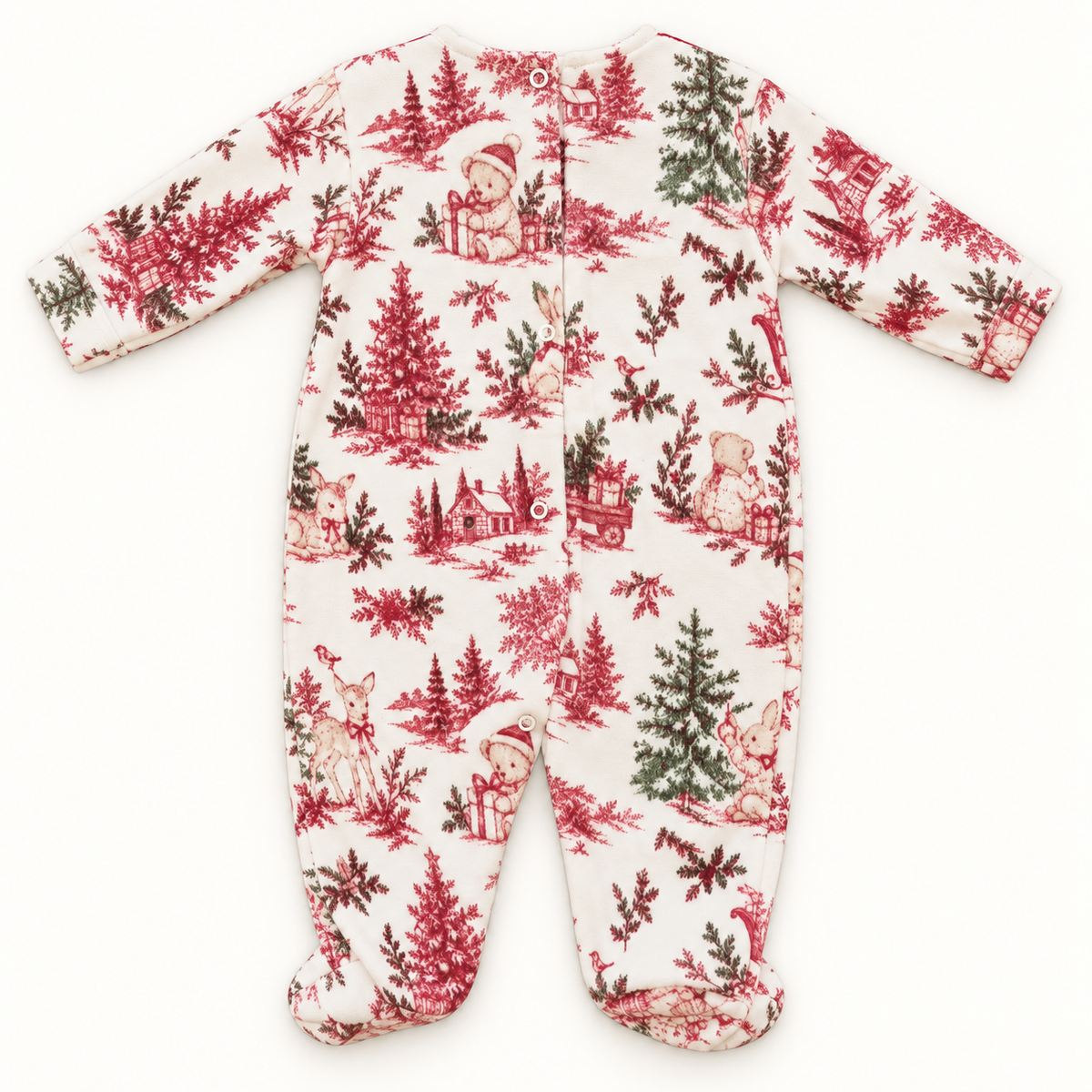 Tenue bébé Noël à plastron rouge – vue de dos